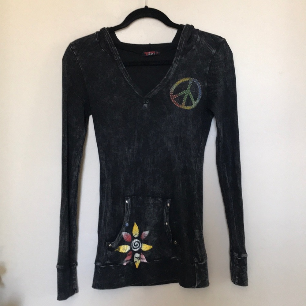 T party fashion peace hoodie Sz S